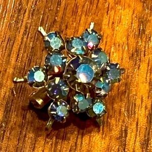 Vintage Brooch - 60s/70s - Blue Rhinestone - Costume